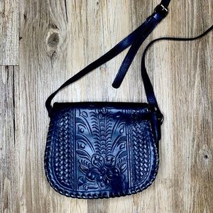 Navy leather Patricia Nash cross body